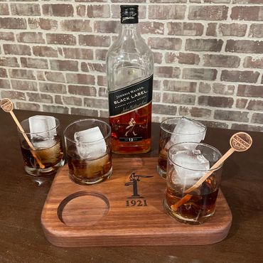 Special Edition Flight Board in 1" Walnut, Only available in whiskey glass configuration.