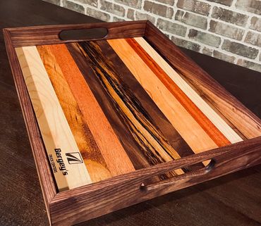 Fancy Me 2 Serving Tray in exotic hardwoods