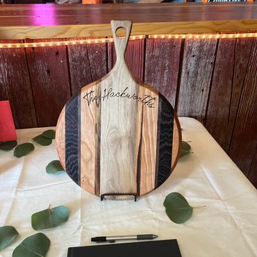 It's Party Time Pizza/Serving/Charcuterie Board, makes a great Wedding gift!