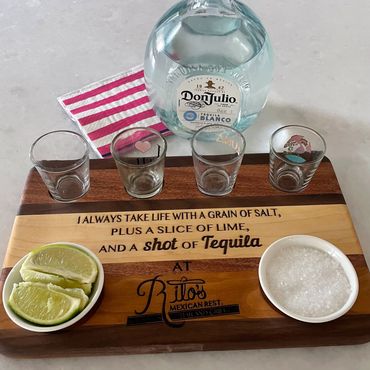 Multi Grains Flight Board in 4 shot glass configuration.