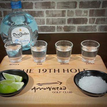 Maple Flight Board in 4 shot glass configuration.