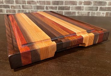 Rebel 22 EDGE Grain Exotic hardwoods Cutting/Serving Board 16 1/2" x 11 3/4" x 1 3/8"