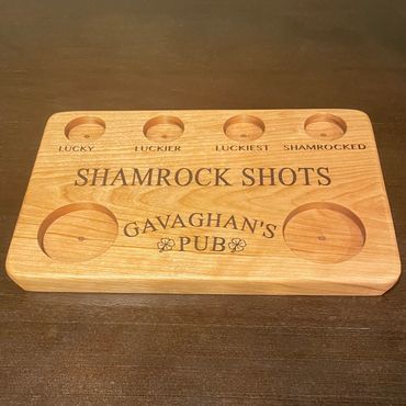 Cherry Flight Board in 4 shot glass configuration.