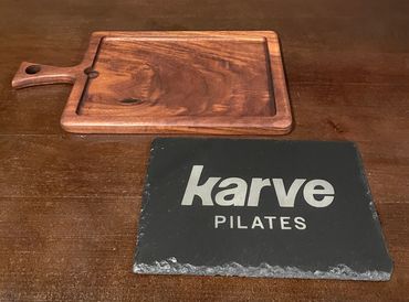 You N Me beautiful Walnut and Slate charcuterie board