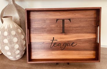 Walnut Serving Tray with personalized engraving