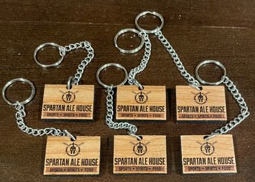 Cherry wood keychains personalized, 1/4" thick