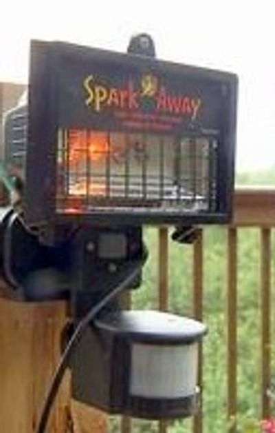 Spark-Away makes a loud spark simulating lightning - effective, safe, and humane animal deterrent.