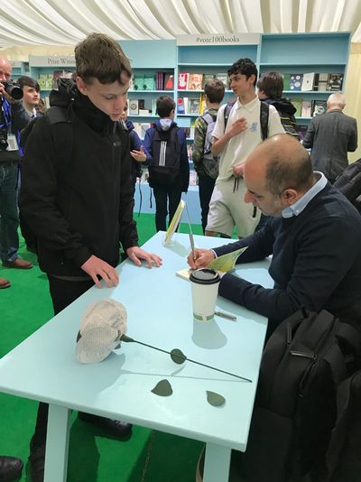 Signing at the Hay Festival for the Whitchurch School