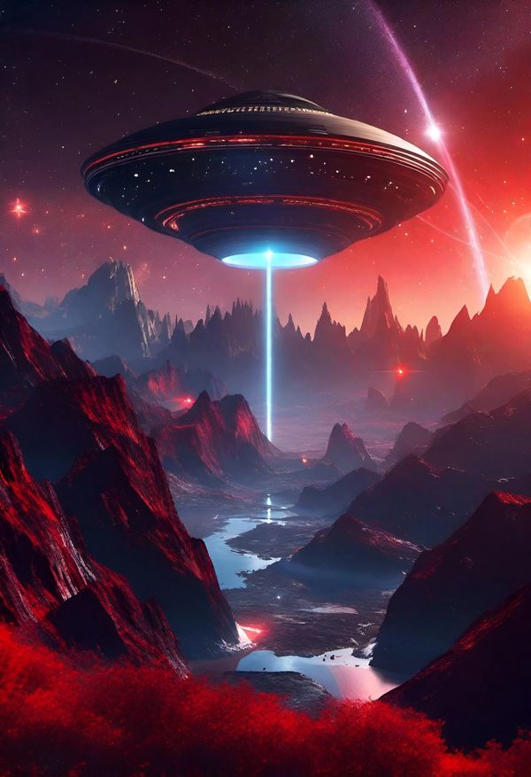 UFO beam over Alien Planet