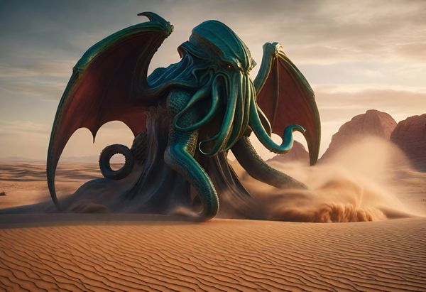 Cthulhu Rising from the Desert