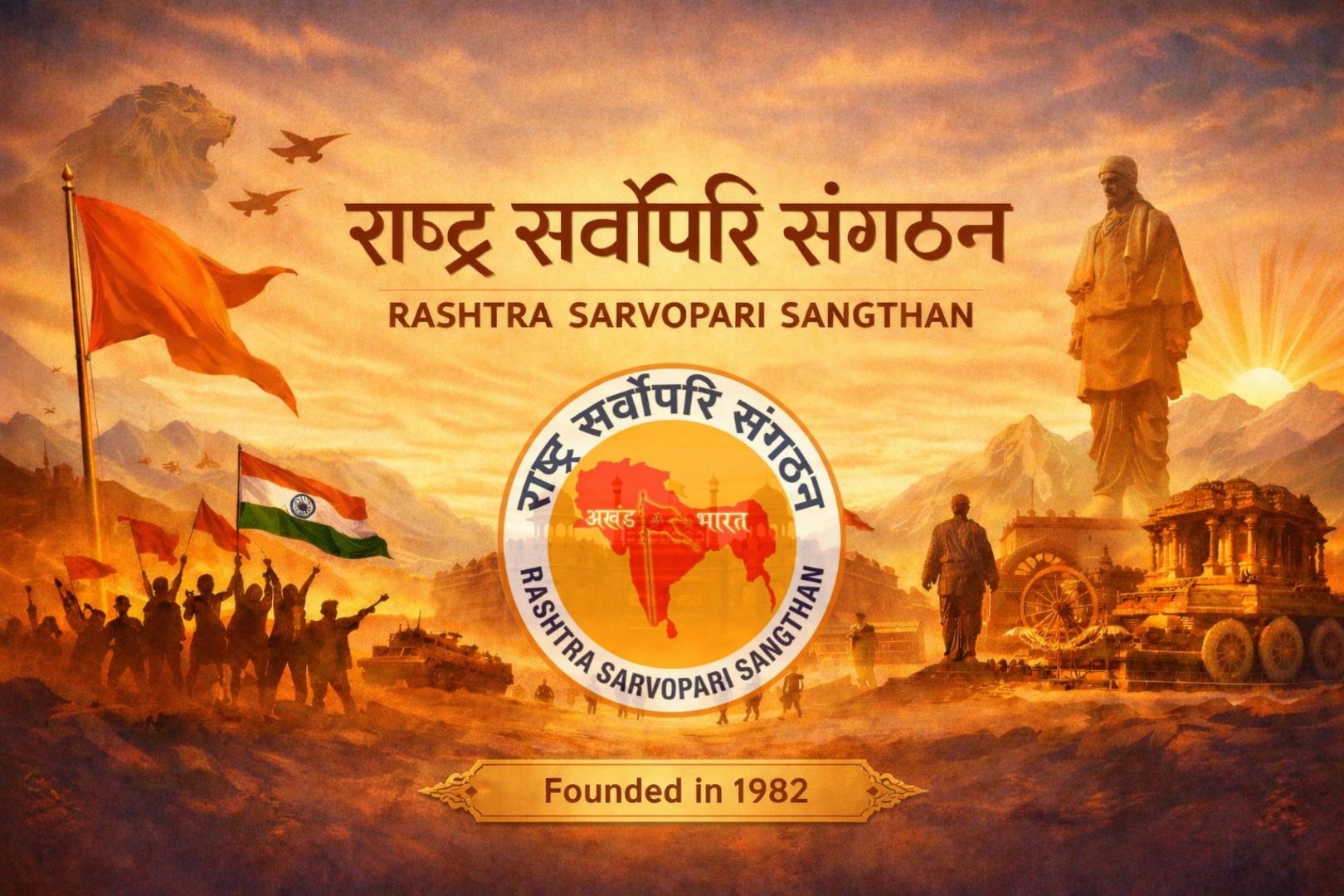 Cover page of rashtra Sarvopari Sangthan with logo and founded year