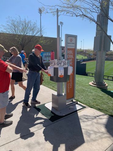 Arizona Diamondbacks sunscreen station