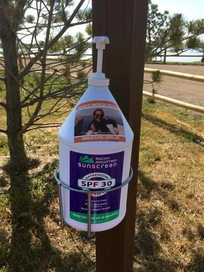 Defeat Melanoma Sunscreen on Boulder trailheads