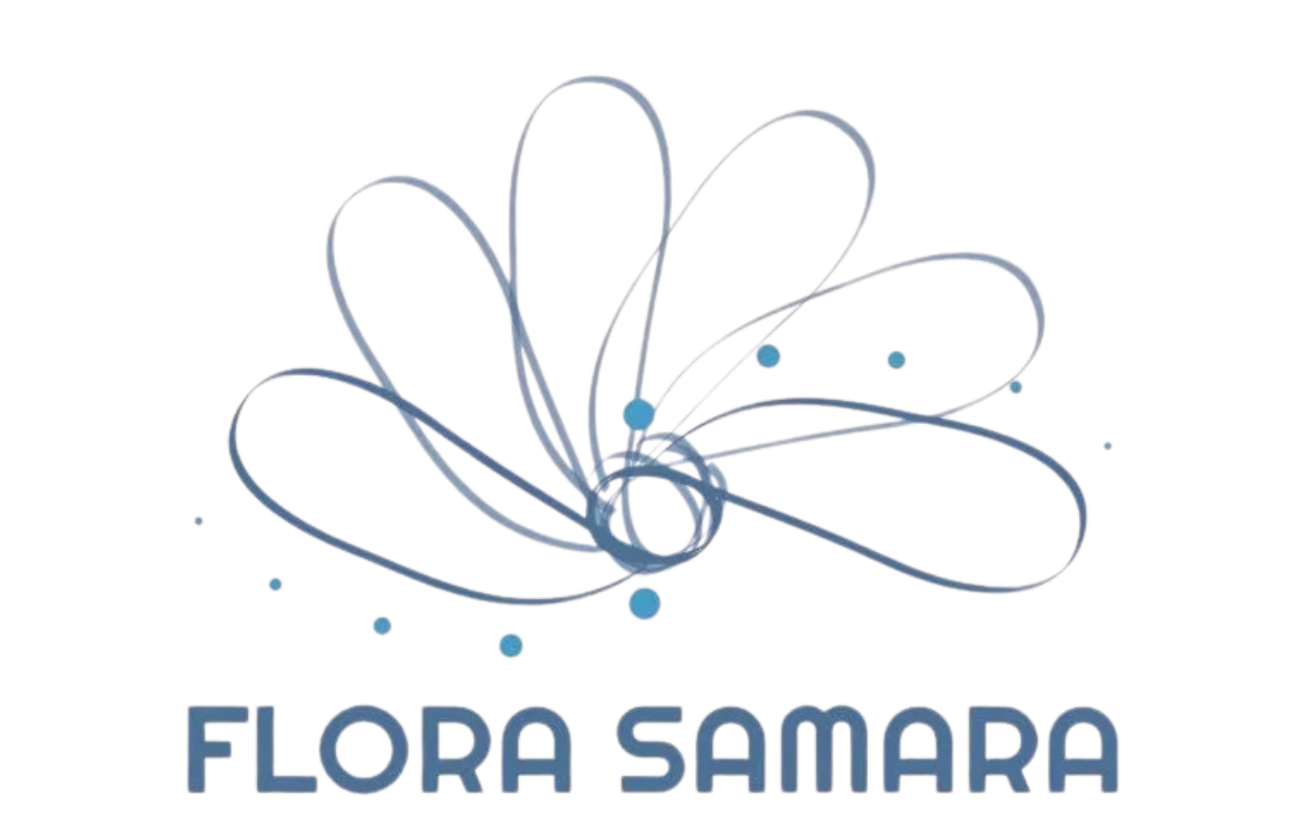 Flora Samara company logo of a spinning samara propellor.