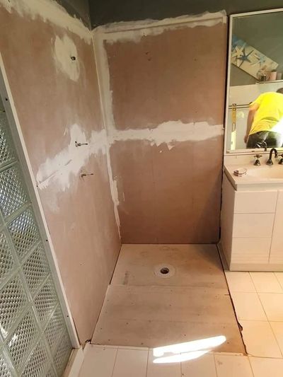 Leaking shower repair that includes new shower waterproofing.