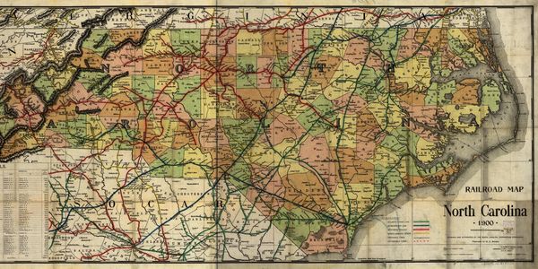 Historical Railroad Map of North Carolina