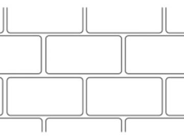 Pattern of white rectangular tiles with gray grout lines.