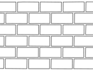 Pattern of outlined rectangular bricks arranged in a staggered layout.