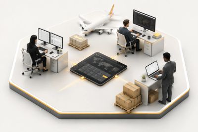 Freight forwarder team managing air cargo quotations in InHive