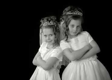 Portrait, communion portraits, siblings, attitude