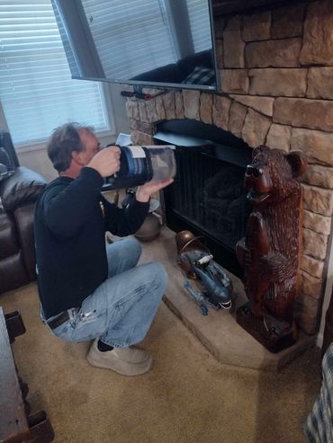 cleaning fireplace, dusting, vacuum,