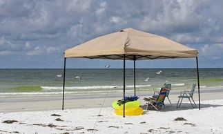 shade, shade tent, shade canopies, shade, ezup, tail gate tent, beach, siesta key, sarasota, florida