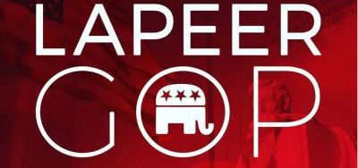 Lapeer GOP logo with elephant symbol.