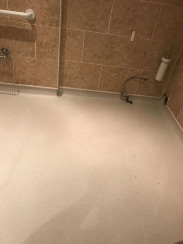 Final finished wet room vinyl flooring