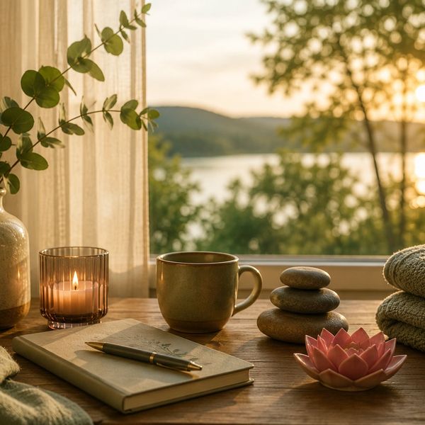 Cozy peaceful morning setup by the window.