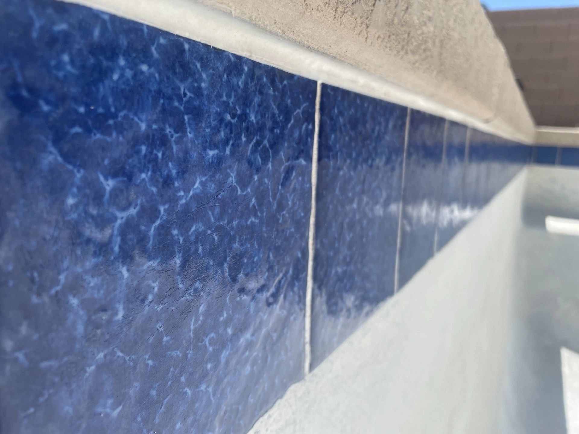 Pool tile calcium removal – media blasting – Queen Creek AZ (after)