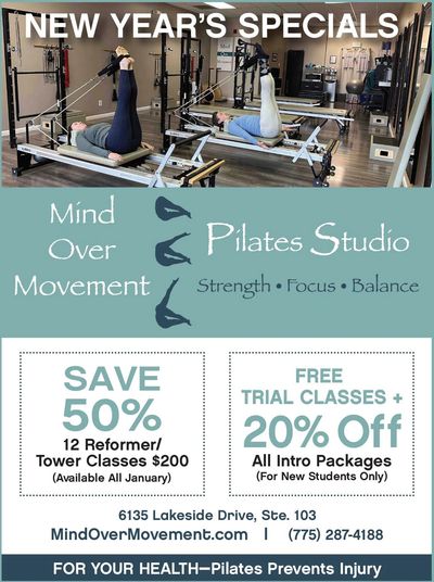 Legs in straps on the Pilates reformer, sales and promotions