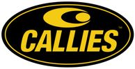 Callies logo in yellow and black with an oval shape.