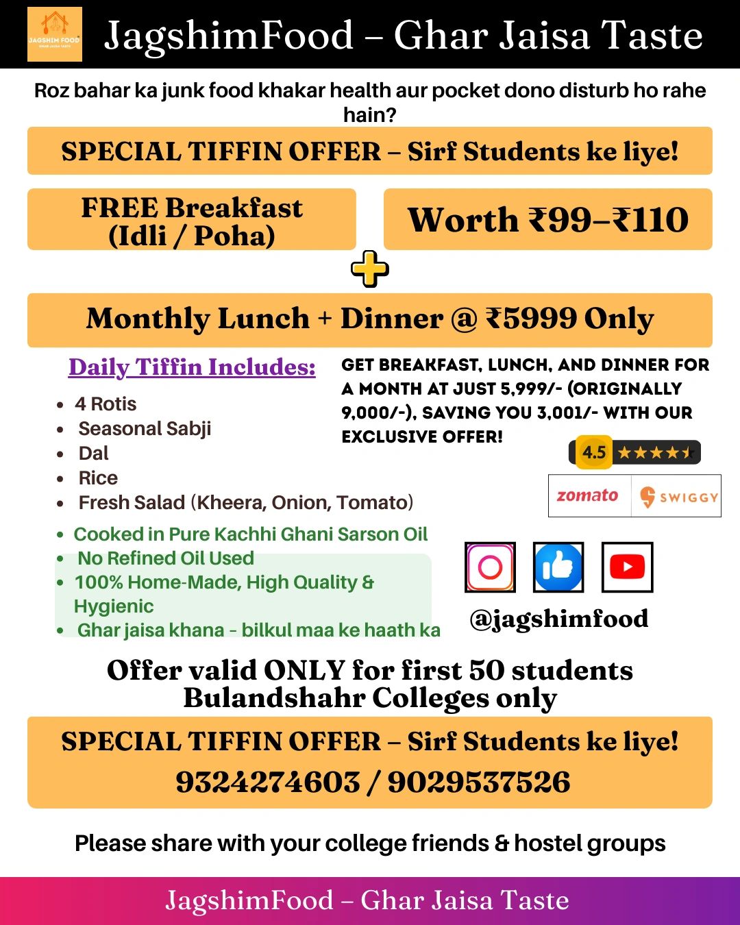 Best Tiffin Service In Bulandshahr
Best Home Made Tiffin In Bulandshahr