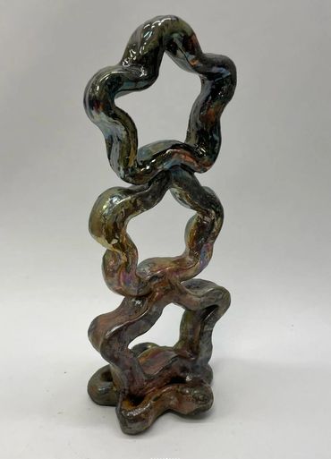 star sculpture, Raku glaze