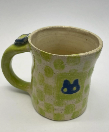 mug, bun bun, bunny, checker glaze