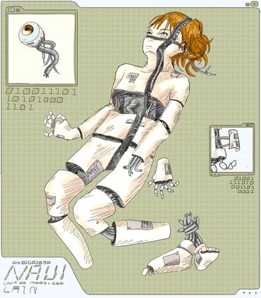 illustration,digital, lain, cyber, cyberia, robot, internet, eye, doll