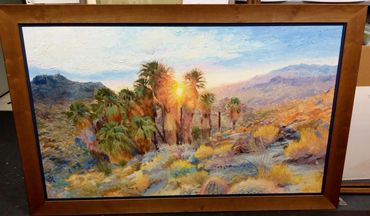 Custom framing for a landscape desert sunset