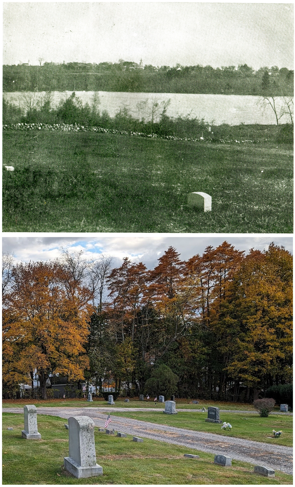 Lakeview Cemetery on Kent Farm Road ~1914 vs. 2023
