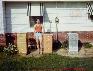 Me age 15 , Mikes bees and Honey in 3rd year of operation. 1975