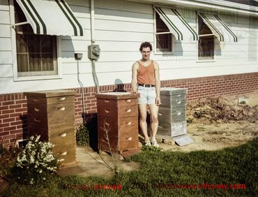 Me age 15 , Mikes bees and Honey in 3rd year of operation. 1975