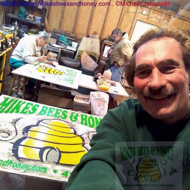 Us all working in my woodshop