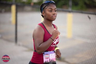 Natalie on the 1st run of the duathlon