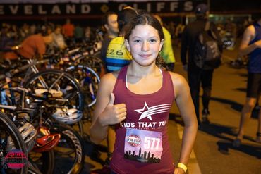 Chloe getting ready to race