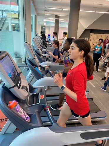 running on the treadmill