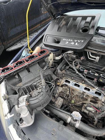 Engine Service. Vacuum Leak. Replace Leaking Intake Manifold Gasket.