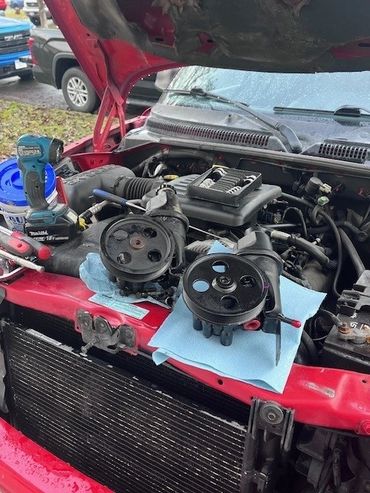 Power Steering System Repair. Leaking Power Steering Pump Replacement