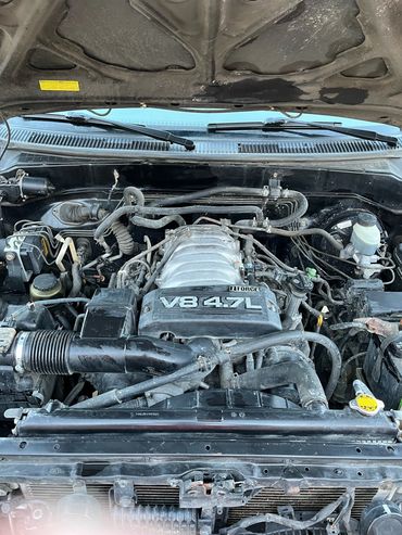 Underhood of Toyota Sequoia. Engine Compartment.