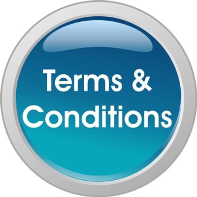 Glossy blue button with 'Terms & Conditions' text.
