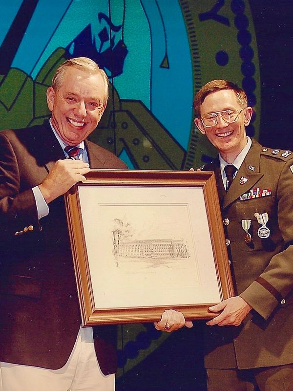 Dr. Browning with Col. Ken Alford on his retirement from the US Army.