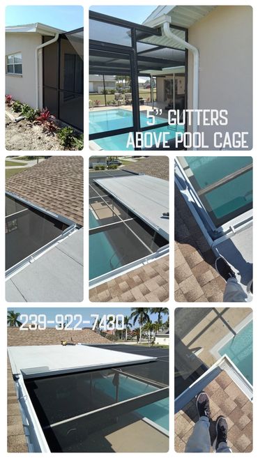 5" Seamless Gutters Above Pool Cage